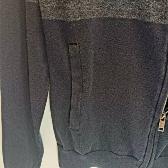 Banana Republic Pima Cotton Lightweight Heather Navy Full Zip Hoodie Men’s Small - Picture 4 of 8
